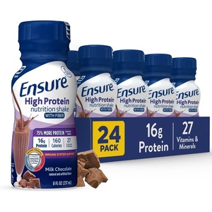 image:imageEnsure High Protein Bottled Vanilla Nutrition Shake with Fiber Ready to Drink 16g Protein and 27 Vitamins and Minerals 8 fl oz 24 PackChocolate