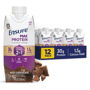 image:imageEnsure Max Protein Shake  2in1 Muscle Support  30g High Protein  HMB  26 Vitamins amp Minerals  Ready to Drink  Vanilla  11 fl oz 12 packChocolate