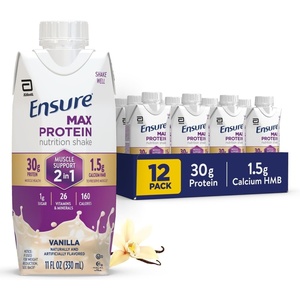 image:imageEnsure Max Protein Shake  2in1 Muscle Support  30g High Protein  HMB  26 Vitamins amp Minerals  Ready to Drink  Vanilla  11 fl oz 12 packVanilla