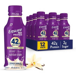image:imageEnsure Max Protein Shake  42g Complete Protein  Milk Chocolate  Ready to Drink  High Protein  23 Vitamins amp Minerals  2g Sugar  14 fl oz 12 PackFrench Vanilla