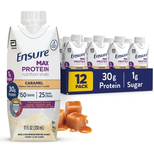 image:imageEnsure Max Protein Shake  French Vanilla  Ready to Drink  30g Protein for Muscle Health  1g Sugar 4g Fiber  11 fl oz 12 PackCaramel