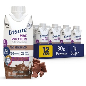 image:imageEnsure Max Protein Shake  French Vanilla  Ready to Drink  30g Protein for Muscle Health  1g Sugar 4g Fiber  11 fl oz 12 PackChocolate