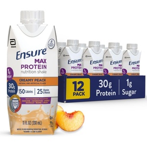 image:imageEnsure Max Protein Shake  French Vanilla  Ready to Drink  30g Protein for Muscle Health  1g Sugar 4g Fiber  11 fl oz 12 PackPeach