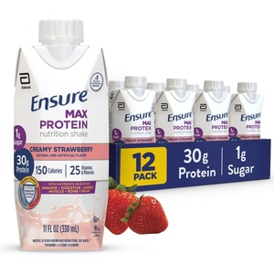 image:imageEnsure Max Protein Shake  French Vanilla  Ready to Drink  30g Protein for Muscle Health  1g Sugar 4g Fiber  11 fl oz 12 PackStrawberry