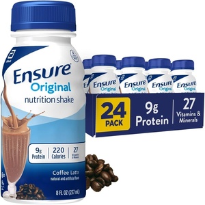 image:imageEnsure Original Coffee Latte Nutrition Shake  Small Meal Replacement Shake  Ready To Drink  9g Protein 27 Vitamins and Minerals  8 fl oz  24 PackCoffee