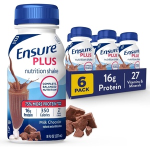 image:imageEnsure Plus Milk Chocolate Nutrition Shake  Meal Replacement Shake  Ready To Drink  16g Protein and 27 Vitamins and Minerals  8 fl oz  6 Pack