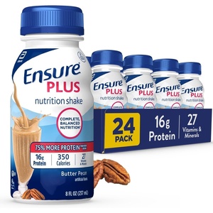 image:imageEnsure Plus Strawberry Nutrition Shake  Meal Replacement Shake  Ready To Drink  16g Protein and 27 Vitamins and Minerals  8 fl oz  24 PackButter Pecan