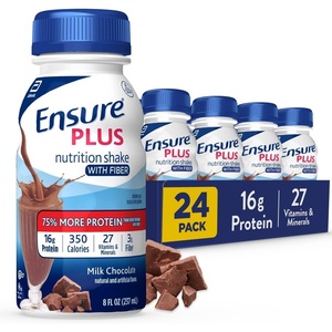 image:imageEnsure Plus Vanilla Nutrition Shake With Fiber  Meal Replacement Shake  Ready to Drink  16g Protein and 27 Vitamins and Minerals  8 fl oz  24 PackMilk Chocolate